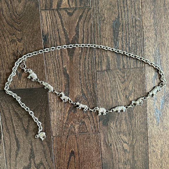 Vintage chain belt with elephant rhino zebra and cheetah figurines - Picture 3 of 3